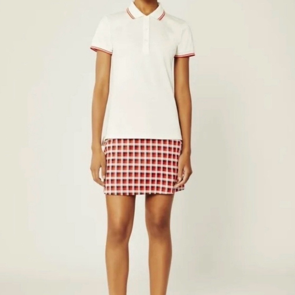 Tory Burch Sport Red and White Plaid Active/Golf Skort
